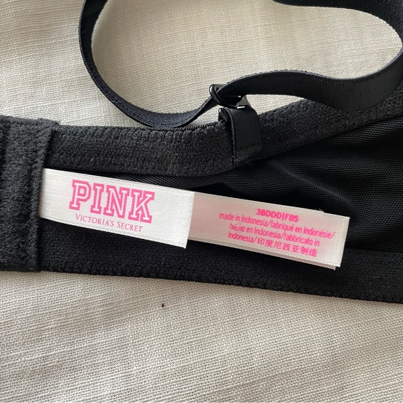 Pink Wear Everywhere Bra 38DDD Black Padded Underwire Victoria’s Secret - Picture 9 of 13